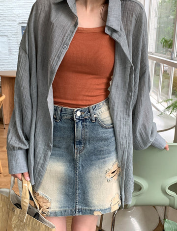 Hadon Summer See Through Over Shirt